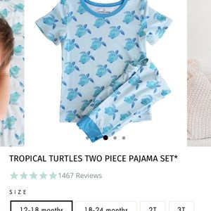 Caden lane 2 piece bamboo  pajama turtle